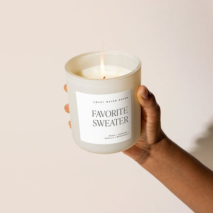Favorite Sweater Soy Candle – Cashmere & Vanilla – 15 oz