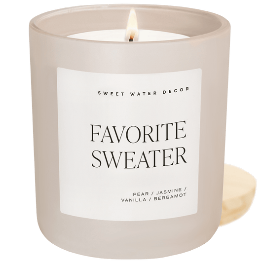 Favorite Sweater Soy Candle – Cashmere & Vanilla – 15 oz