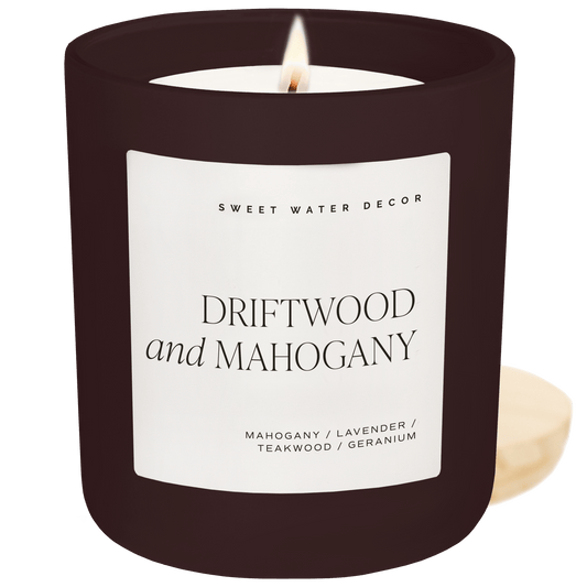 Driftwood & Mahogany Soy Candle – 15 oz